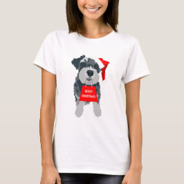 Frohe Weihnachten Mini Schnauzer Dog Weihnachtsman T-Shirt