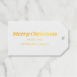 Frohe Weihnachten Minimal Simple Foil Favor Tag Geschenkanhänger