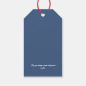 Frohe Weihnachten Minimal Weihnachtsbaum Blue Geschenkanhänger (Rückseite)