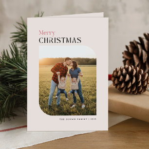 Frohe Weihnachten Minimale Typografie Foto Gefalte