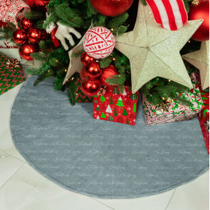 Frohe Weihnachten Minimalist Schrift Polyester Weihnachtsbaumdecke