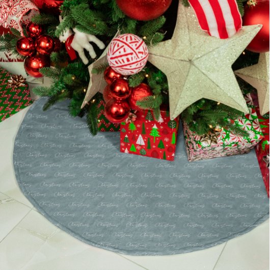 Frohe Weihnachten Minimalist Schrift Polyester Weihnachtsbaumdecke