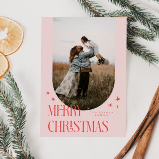 Frohe Weihnachten Minimalistisch Arch Pink