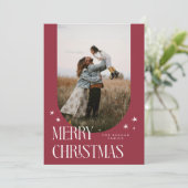 Frohe Weihnachten Minimalistisch Arch Red (Stehend Vorderseite)