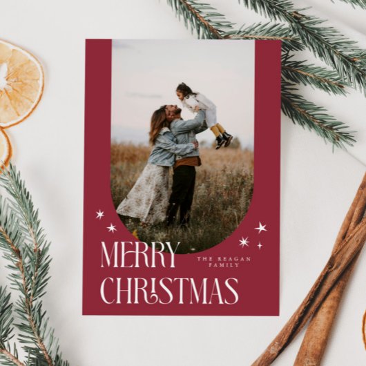 Frohe Weihnachten Minimalistisch Arch Red