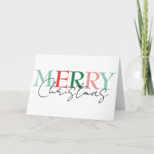 Frohe Weihnachten Minimalistisch Bunt Einfach  Karte