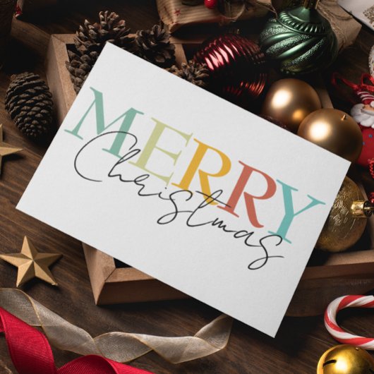 Frohe Weihnachten Minimalistisch farbenfroh einfac Karte