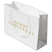 Frohe Weihnachten Minimalistisch Golden Yellow Große Geschenktüte (Rückseite Schrägansicht)