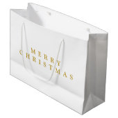 Frohe Weihnachten Minimalistisch Golden Yellow Große Geschenktüte (Vorderseite Schrägansicht)