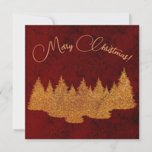 Frohe Weihnachten - minimalistisch - goldene Tanne Einladung