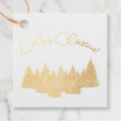 Frohe Weihnachten - minimalistisch - goldene Tanne Geschenkanhänger (Vorderseite)