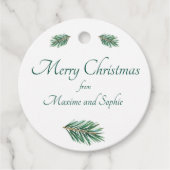 Frohe Weihnachten minimalistisch grüne Pine elegan Geschenkanhänger (Vorderseite)