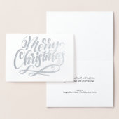 Frohe Weihnachten Minimalistisch Luxus Silver Folienkarte (Anzeige)