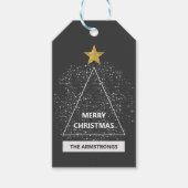 Frohe Weihnachten Minimalistisch Moderner Glitzer  Geschenkanhänger (Vorderseite)