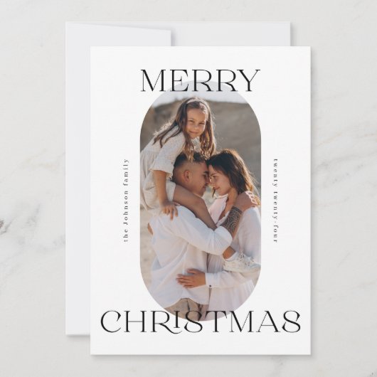 Frohe Weihnachten Minimalistisch Modernes Script F (Vorderseite)