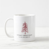 Frohe Weihnachten Minimalistisch Red Modern Tree Kaffeetasse (Links)