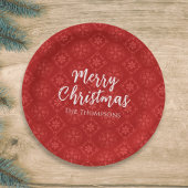 Frohe Weihnachten Minimalistisch Simple Snowflake Pappteller