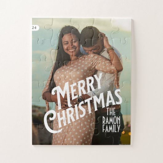 Frohe Weihnachten Minimalistisch und modern Foto Puzzle (Vertikal)