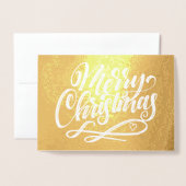 Frohe Weihnachten Minimalistische Hand Lettered Go Folienkarte (Vorderseite mit Umschlag)