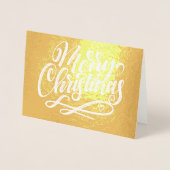 Frohe Weihnachten Minimalistische Hand Lettered Go Folienkarte (Vorderseite)