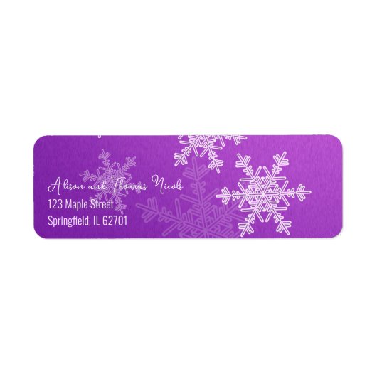 Frohe Weihnachten Minimalistische Lila Schneeflock (Vorne)