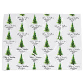 Frohe Weihnachten Minimalistische Pine Tree Wasser Große Geschenktüte (Vorderseite)