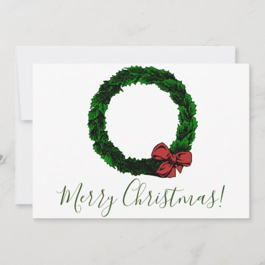 Frohe Weihnachten Minimalistische Pine Wreath & Re (Vorderseite)