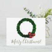 Frohe Weihnachten Minimalistische Pine Wreath & Re (Stehend Vorderseite)