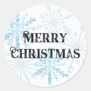 Frohe Weihnachten Minimalistische Schneeflocke Hel Runder Aufkleber