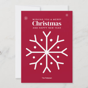 Frohe Weihnachten Minimalistische Schneeflocken- Karte