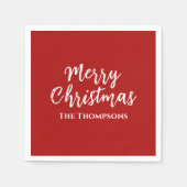 Frohe Weihnachten Minimalistische Simple Red Calli Serviette (Vorderseite)