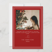 Frohe Weihnachten Minimalistische Weihnachtskarte Einladung (Rückseite)