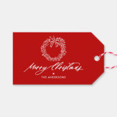 Frohe Weihnachten Minimalistischen Kranz Personali Geschenkanhänger (Vorderseite (Horizontal))