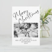 Frohe Weihnachten Minimalistischen Urlaub Ein Foto Einladung (Stehend Vorderseite)