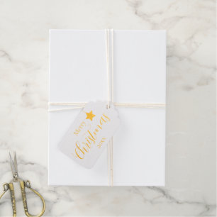 Frohe Weihnachten Minimalistischer Firmenname Gold Geschenkanhänger