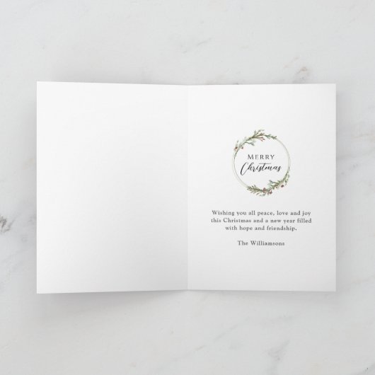 Frohe Weihnachten Minimalistischer Kranz (Innenseite)