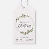 Frohe Weihnachten Minimalistischer Kranz Geschenkanhänger (Vorderseite)