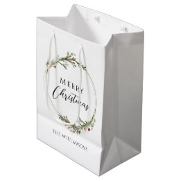 Frohe Weihnachten Minimalistischer Kranz Mittlere Geschenktüte