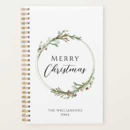 Frohe Weihnachten Minimalistischer Kranz Planer
