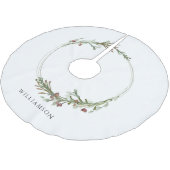 Frohe Weihnachten Minimalistischer Kranz Polyester Weihnachtsbaumdecke (Schrägansicht)