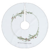 Frohe Weihnachten Minimalistischer Kranz Polyester Weihnachtsbaumdecke (Vorderseite)