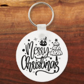 Frohe Weihnachten Minimalistischer Schlüsselanhäng Schlüsselanhänger (Vorderseite)