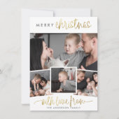 Frohe Weihnachten | Minimalistisches Gold 4-FotoCo (Vorderseite)