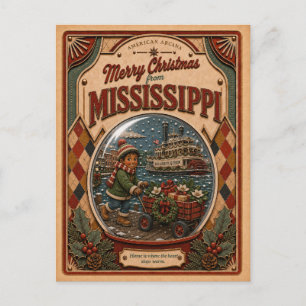 Frohe Weihnachten Mississippi Vintage-Schneekugel