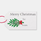 Frohe Weihnachten Mistletoe Geschenkanhänger (Rückseite Horizontal)