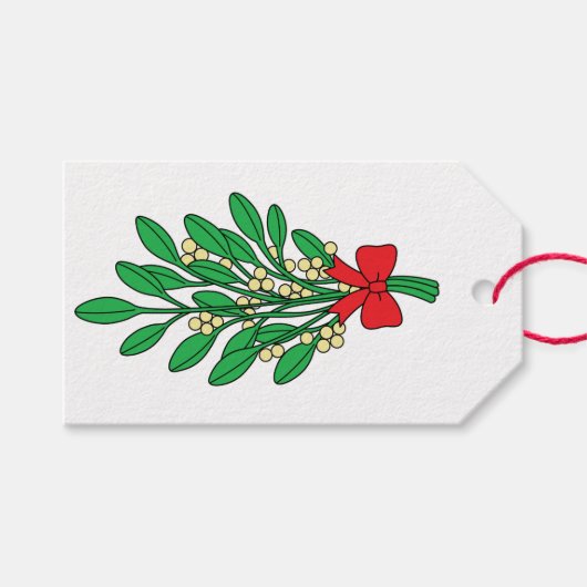 Frohe Weihnachten Mistletoe Geschenkanhänger (Vorderseite (Horizontal))