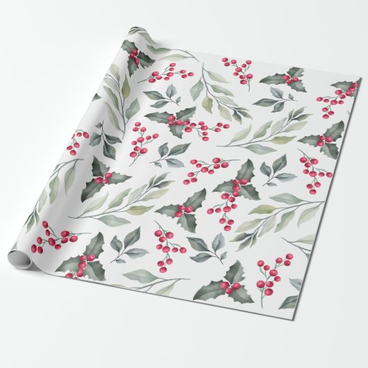 Frohe Weihnachten Mistletoe Geschenkpapier (Ungerollt)