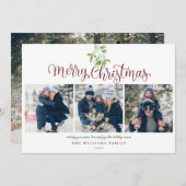 Frohe Weihnachten Mistletoe Modern 4 Foto (Vorne/Hinten)