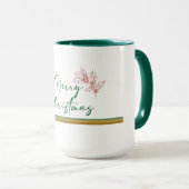 Frohe Weihnachten Mistletoe Red Green Gold Tasse (VorderseiteRechts)