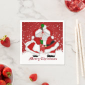 Frohe Weihnachten Mistletoe Santa Napkin Serviette (Beispiel)